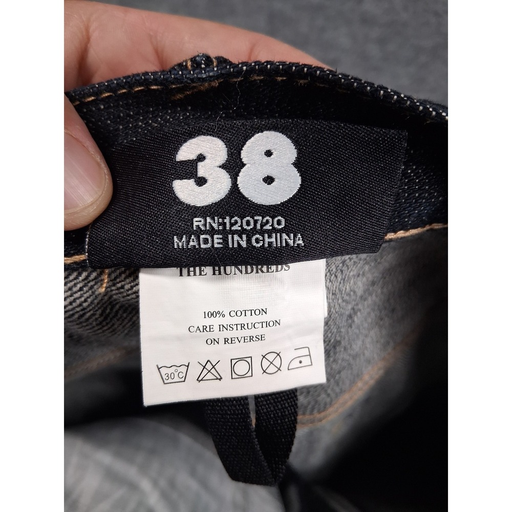 The Hundreds Mens Slim Fit Jeans Size 38 Distressed Dark Wash Denim Cotton View 5